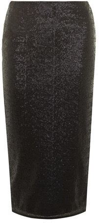 Dorothy Perkins Tall Black Sequin Pencil Skirt 44 Dorothy Perkins