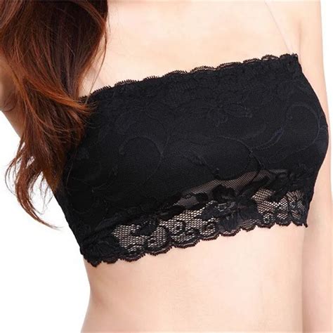 Fashion Womens Sexy Lace Casual Crop Boob Tube Top Bandeau Strapless