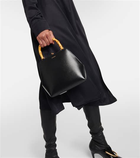 Goji Small Leather Tote Bag In Black Jil Sander Mytheresa