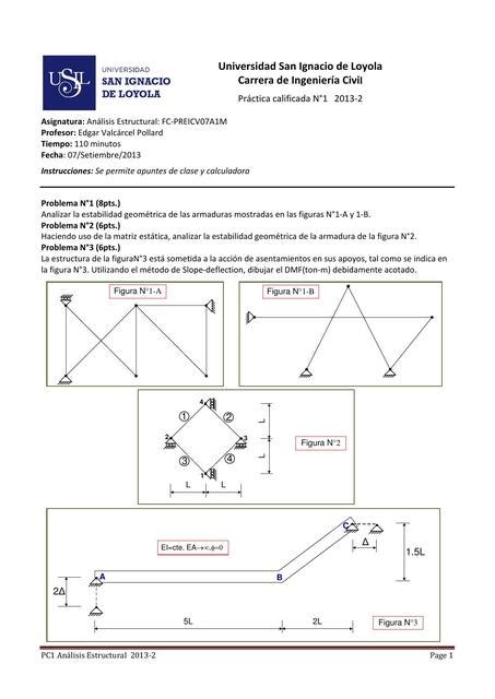 Examen Parcial Analisis Estructural Recopilaciones De Ingenieria Udocz