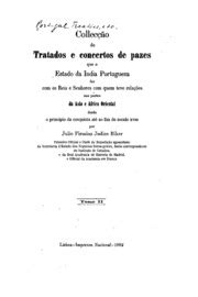 Collec O De Tratados E Concertos De Pazes Que O Estado Da India