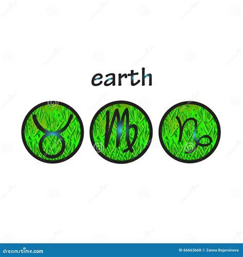 Zodiac Symbols Earth Element Stock Vector - Illustration of icons ...