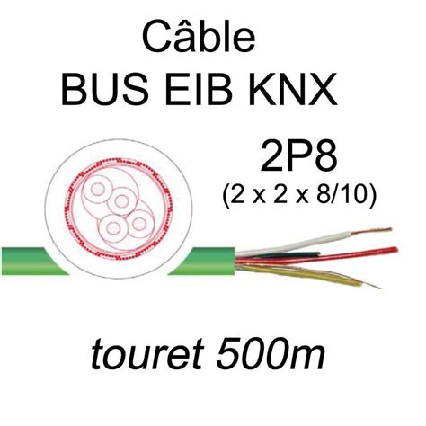 Vente au mètre Câble bus EIB KNX 2P8 10 AWG20