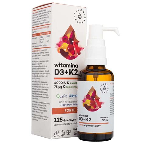 Aura Herbals Vitamina D3 4000 UI K2 MCT Gotas 50 Ml