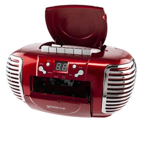 Groov E Retro Boombox Portable Cd Cassette Radio Player Red Gvps813rd Buy Online In Uae At