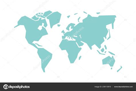 Simplified World Map Vector