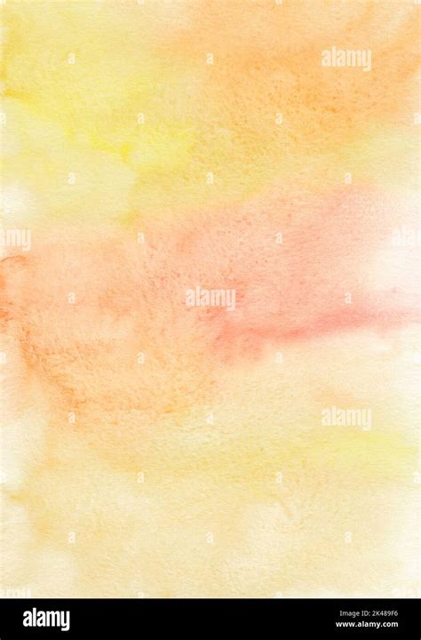 Abstract Pastel Yellow And Orange Watercolor Background Texture Hand