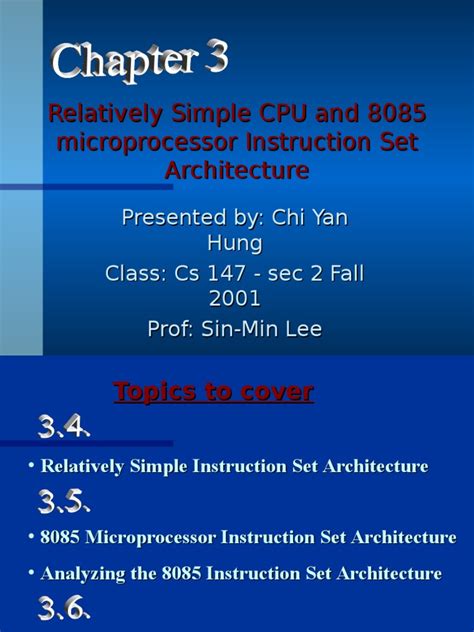 8085 Microprocessor Instruction Set Architecture | Instruction Set | Central Processing Unit