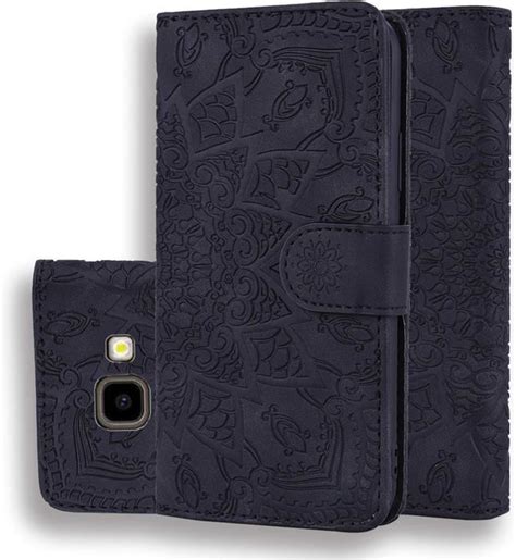 Tui Portefeuille Samsung Galaxy J Plus En Cuir Pu Noir Avec Motif