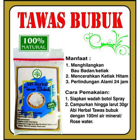 Jual Tawas Bubuk Deodorant Abi Herbal 100gr Dan Botol 100ml Penghilang