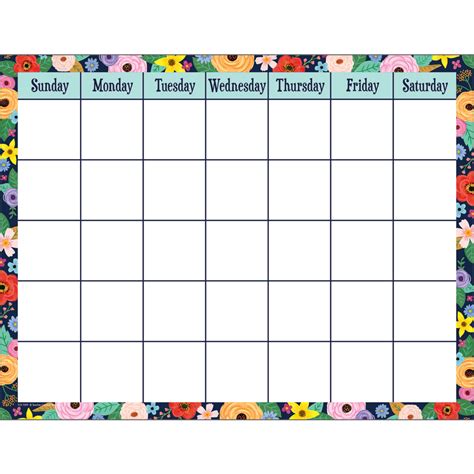 Wildflowers Calendar Chart Tcr7599 Teacher Created Resources