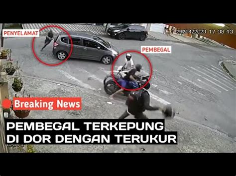 VIRAL KORBAN MELAWAN PEMBEGAL DI DOR DAN DI HANTAM HELM Pak Polisi