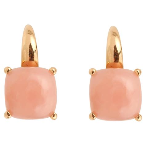 Peruvian Pink Opal Lapis Rondelle Gold Earrings At 1stdibs