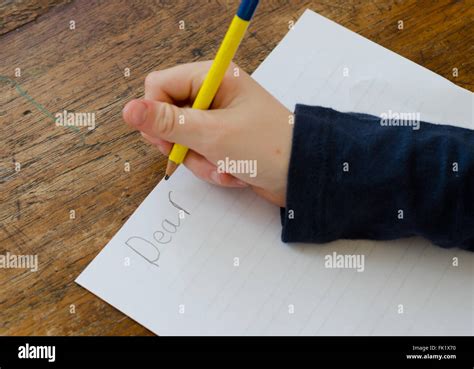 Child Writing Thank You Letter Hi Res Stock Photography And Images Alamy