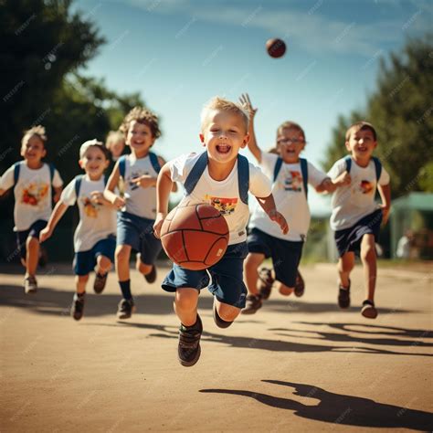 Premium AI Image | illustration of kids taking part in sports
