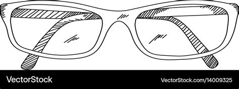 Eye glasses hand drawing Royalty Free Vector Image