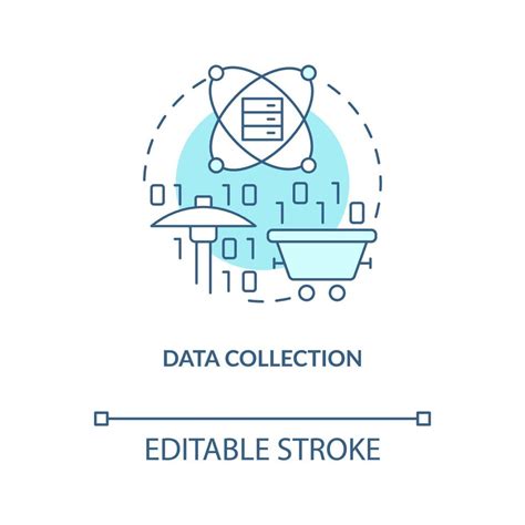 Data Collection Turquoise Concept Icon Digital Technology Information Processing Abstract Idea