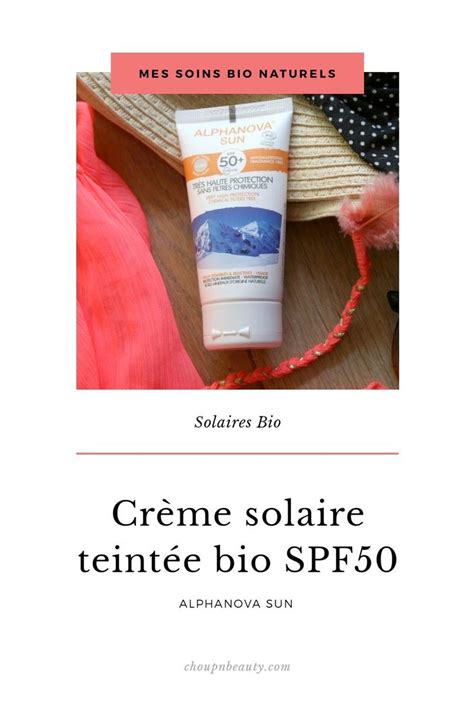 Crème solaire teintée bio haute protection SPF50 Alphanova Sun Crème