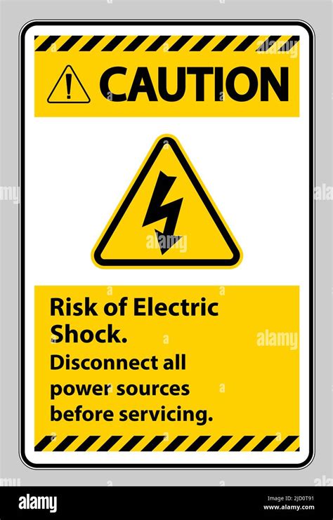 Caution Risk Of Electric Shock Symbol Sign Isolate On White Background