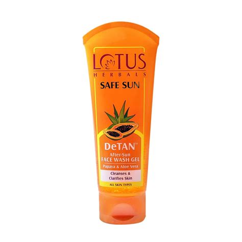 Lotus Herbals Safe Sun Detan After Sun Papaya And Aloe Vera Face Wash Gel