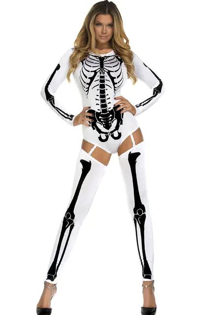 YSMARKET White Bad To The Bone Halloween Skeleton Costume Halloween ...