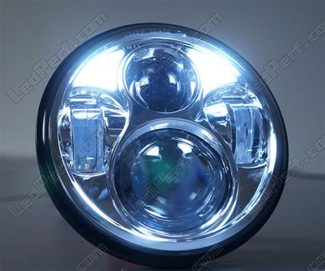 Optique Moto Full Led Chrom Pour Phare Rond Pouces Type