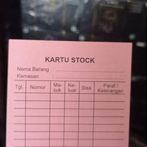 Jual Kartu Stok Barang Obat 1 Paket Berisi 100 Lembar Shopee Indonesia