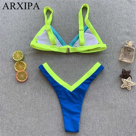 2021 ARXIPA 2019 High Cut Sexy Bikini Set Mini Fused Women Swimwear