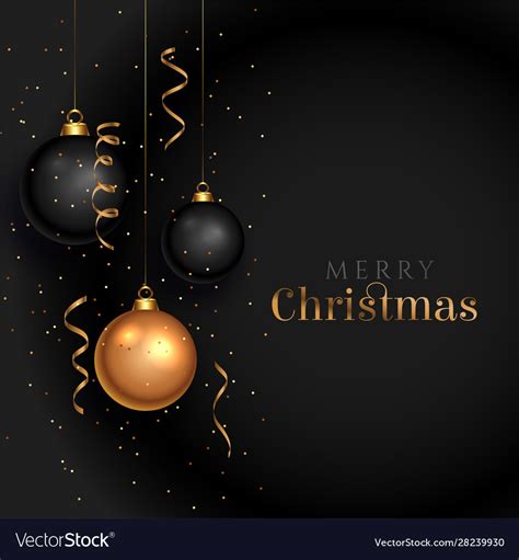 Black christmas background with realistic Vector Image