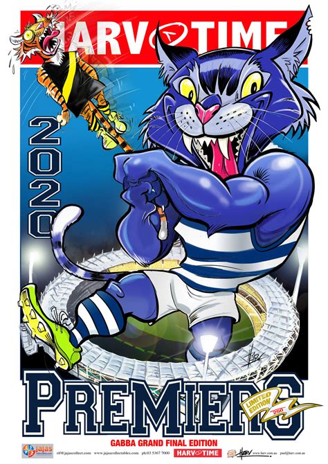 Geelong Cats 2020 AFL Premiers Game Day Harv Time Poster