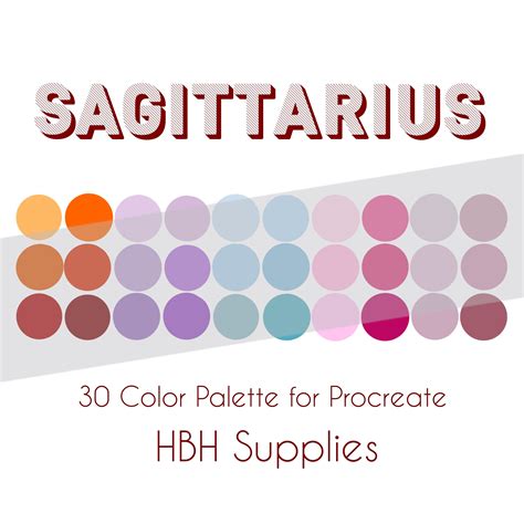 Sagittarius Procreate Palette Procreate Swatch File Etsy Color