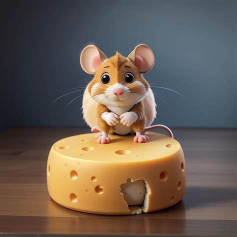 Premium Photo Cute Mouse Sitting On Cheese