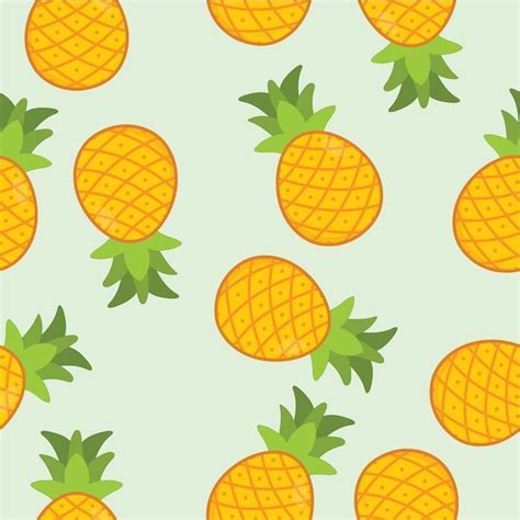 Premium Vector Pineapple Fruit Seamless Pattern