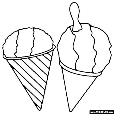 Snow Cone Coloring Pages Color Printable Getcolorings Sketch Coloring Page