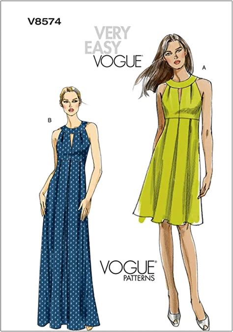 Amazon Vogue Patternsv Misses Keyhole Dresses Us