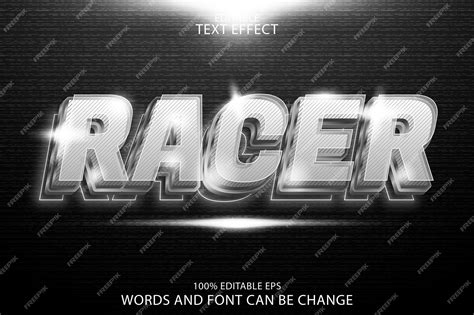 Premium Vector Racer Editable Text Effect Emboss Luxury Style