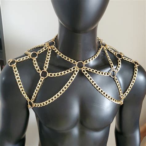 Men Body Chain Shoulder Shoulder Chain Harness Mens And Etsy