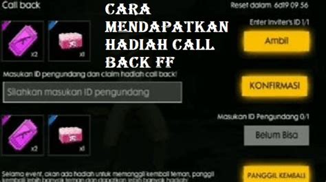 Cara Mendapatkan Hadiah Call Back Ff Terbaru West Java