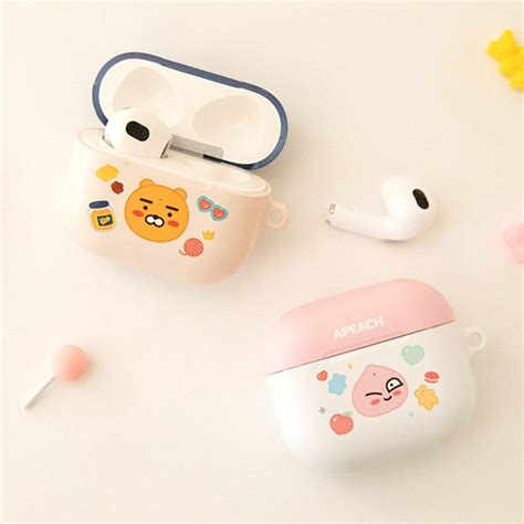 韓國 Kakao Friends正版 Airpods 3 藍芽耳機保護套 卡通蘋果 萊恩 桃子 蝦皮購物