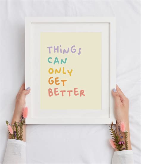 Things Can Only Get Better Lyrics Print / D:ream / Colourful - Etsy