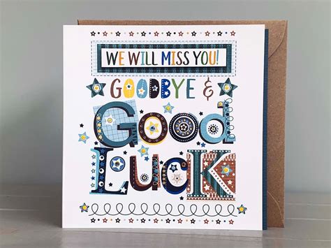 Goodbye Card Good Luck Card Leaving Card Miss You Special Card Personalised Goodbye Cards