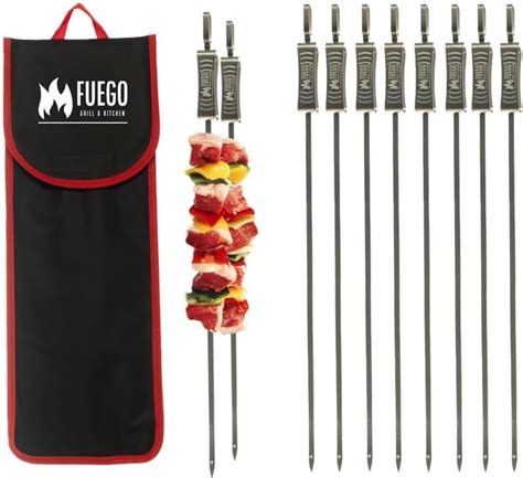 Amazon FUEGO Skewers For Grilling Flat Grill Skewers With Slider