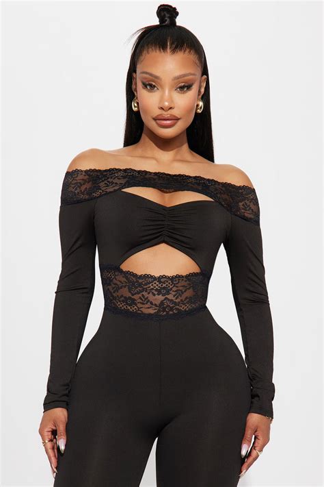 Jamie Lace Jumpsuit Black Fashion Nova Jumpsuits Fashion Nova