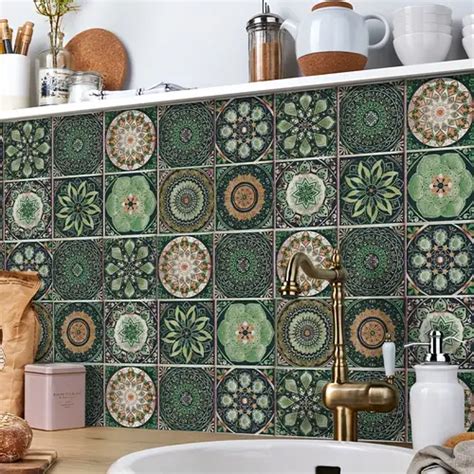 Boho Colorful Tile Wall And Floor Sticker Waterproof Temu