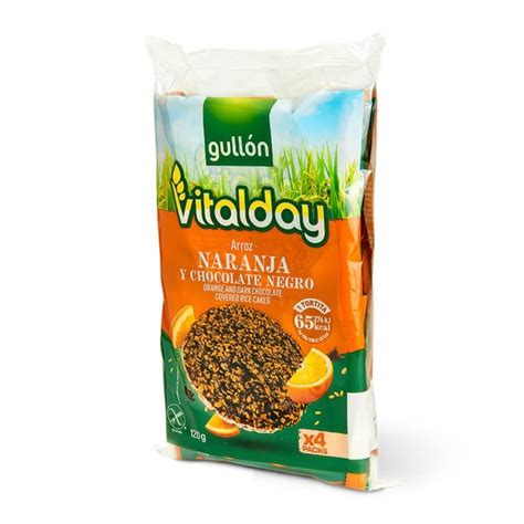 Vitalday Tortitas arroz choco y naranja 120 grs Sin gluten Gullón