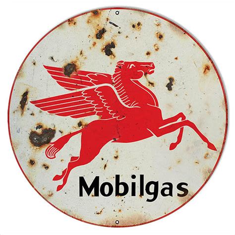 Mobilgas Pegasus Sign Vintage Aged Style Or New Style 4 Sizes 22