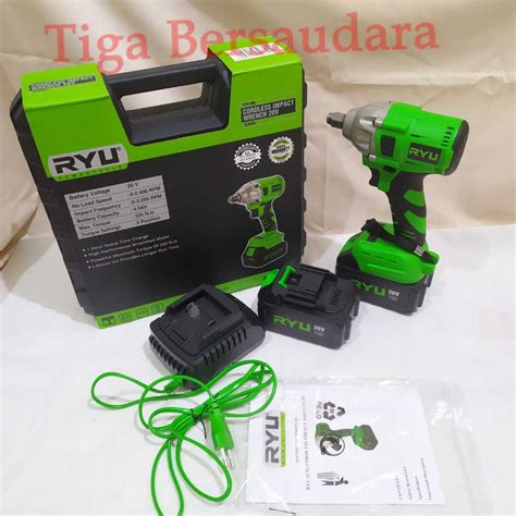 Jual Impact Cordless Wrench RYU RCW 20V Bor Baterai Buka Baut Ban Cas