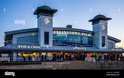 Felixstowe Pier - the refurbished pier at the English seaside resort and container port of ...