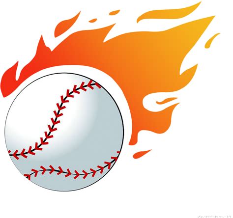 Flaming Baseball Clipart