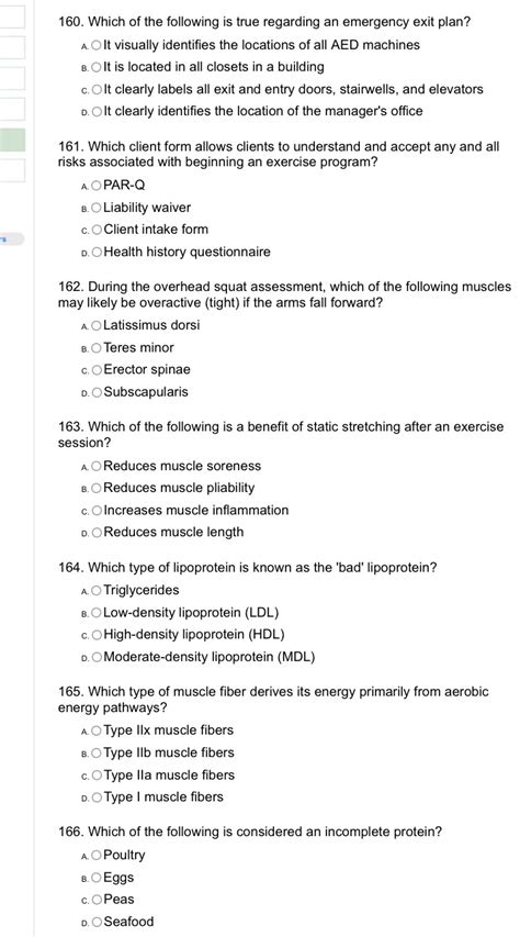 Solved Answers For Issa Personal Training Exam Which Of The